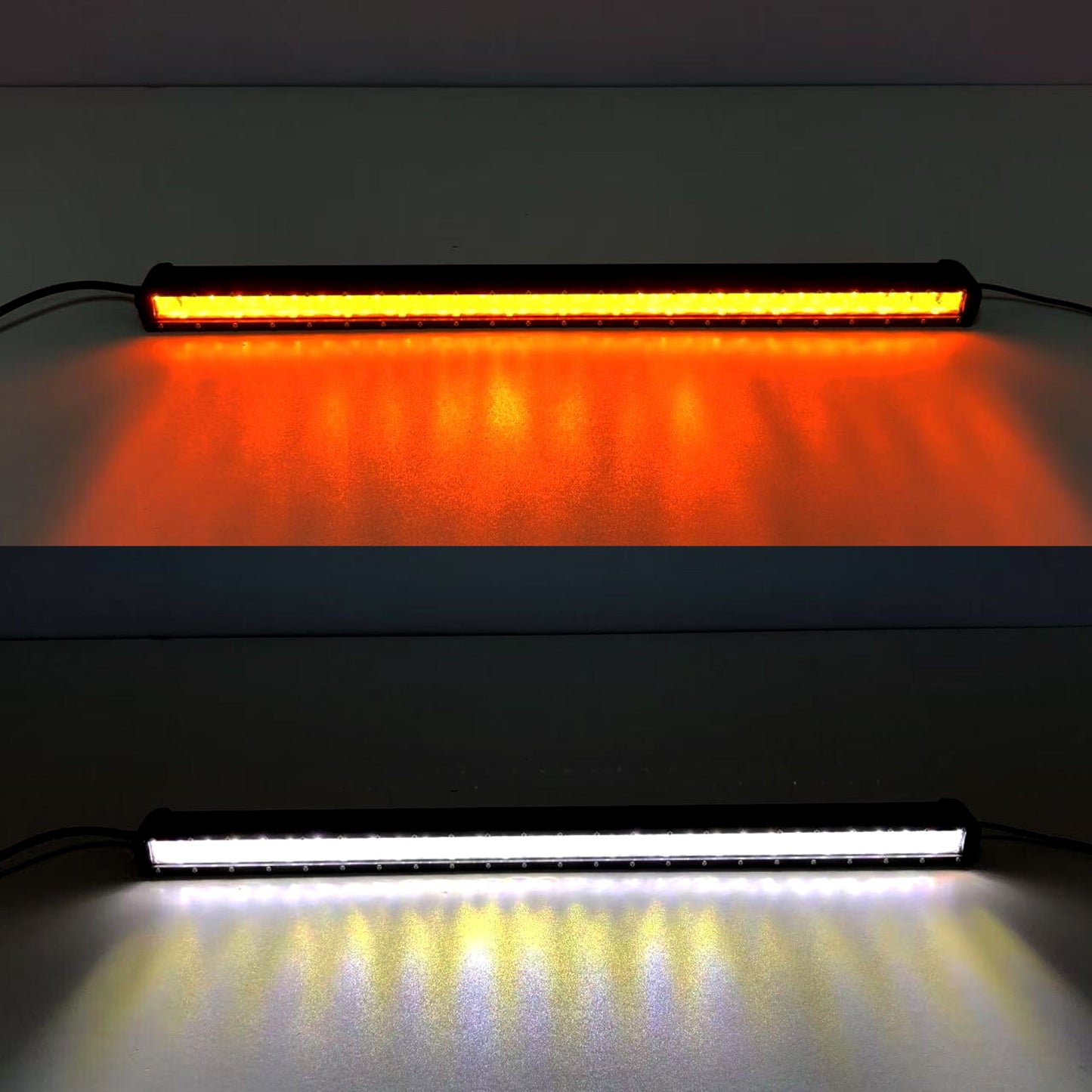 Dual Color 4D Lens Strobe Straight Single Row Led Light Bar