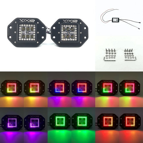 3.2" 30W RGB LED Flush Mount Pods