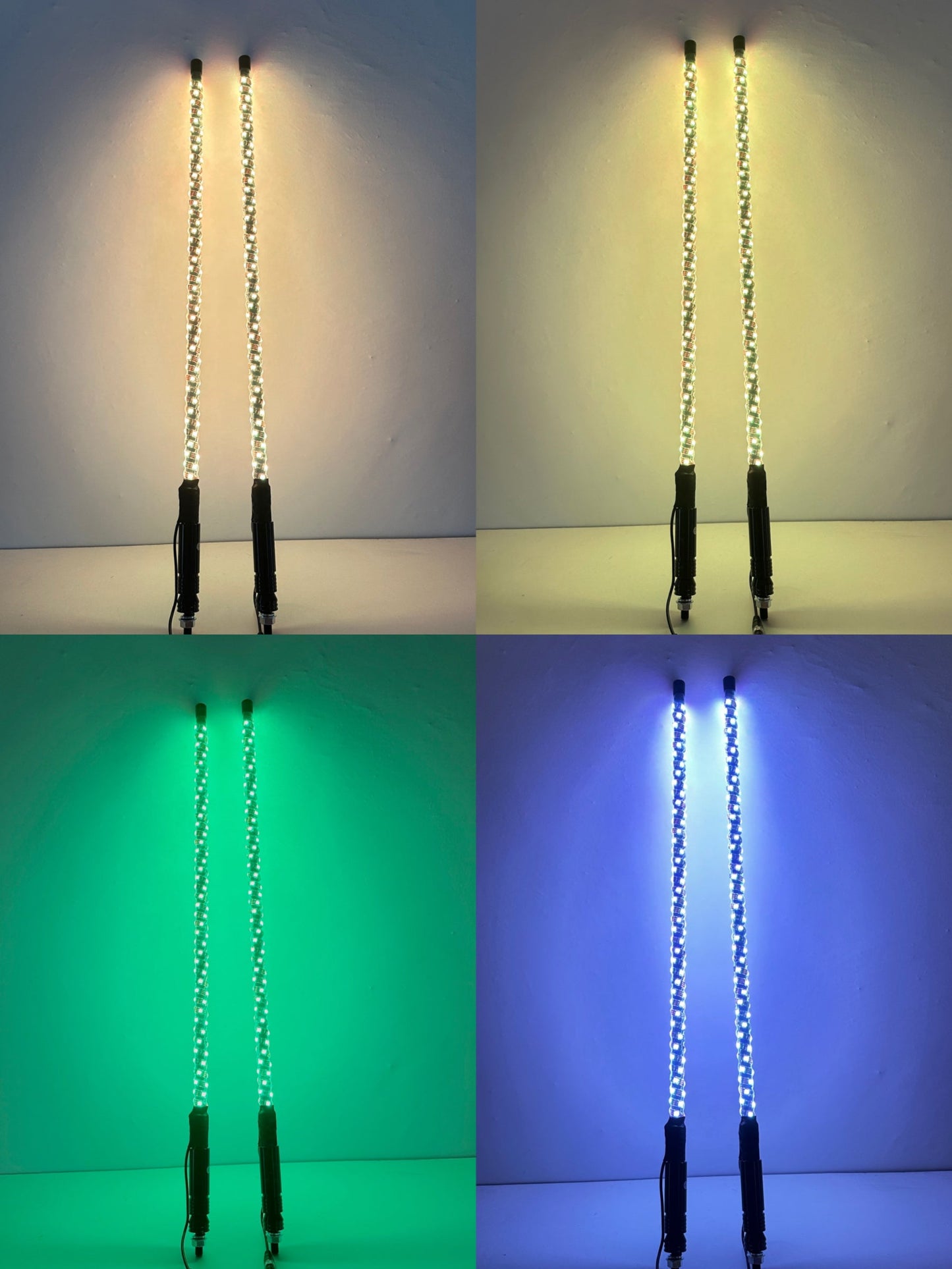 RGB Chasing Spiral LED Whip lights (2packs)