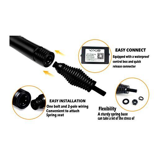 RGB Chasing Spiral LED Whip lights (2packs)