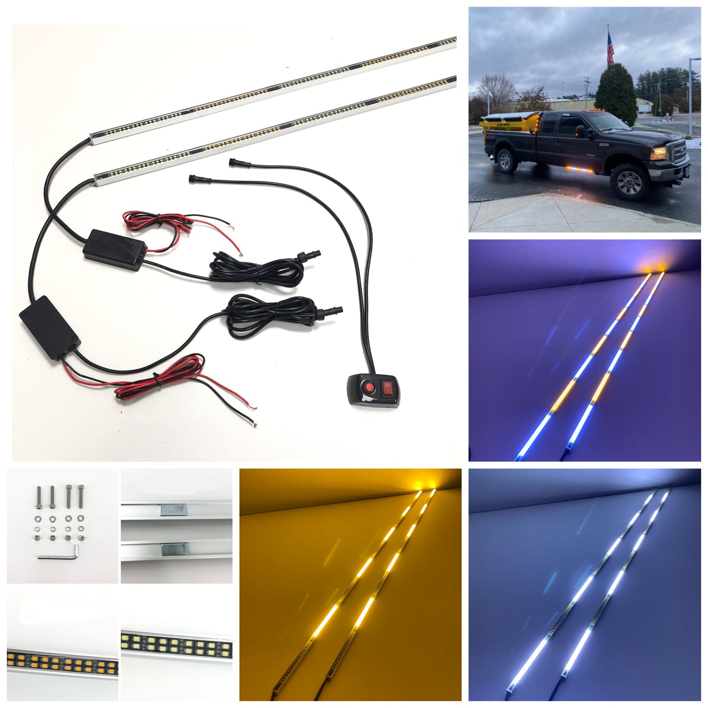STRONG MAGNETIC Dual Row LED Running Board Light Stick for Car, Trucks, Emergency Vehicles (2 packs)